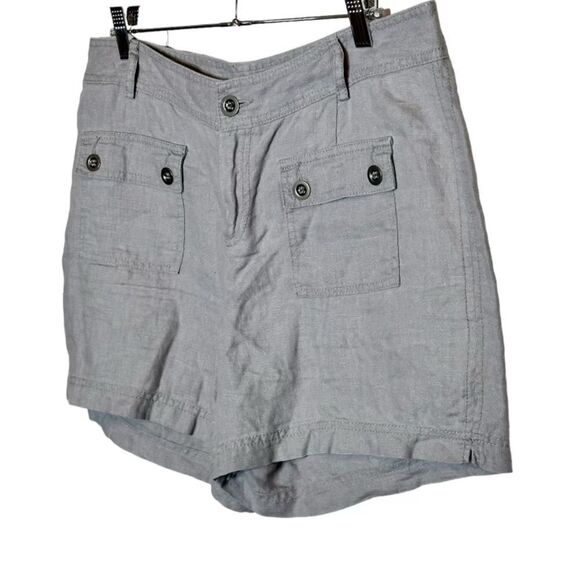 INC International Concepts 100% linen  Gray Shorts size 10 - Picture 3 of 6